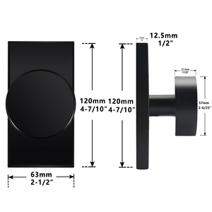 Kosin Moderner Rechteckiger Schwerlast-Türgriff mit Schloss, Schwarze Innentürknäufe mit Privatsphärenfunktion - Product Image 5