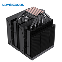 Refroidisseur d'air pour processeur Lovingcool, nouveau design, 270 W TDP, 6 caloducs en cuivre, double tour, écran d'affichage, pour ordinateur