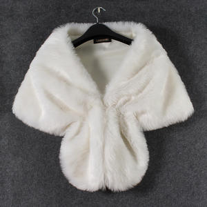 Boléro en fausse <span class=keywords><strong>fourrure</strong></span> pour femme, style poncho court et ample, tricoté, pour l'hiver, les mariages, les soirées et les fêtes, châle de mariée, manteau, veste - Product Image 3