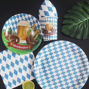 Set Completo <span class=keywords><strong>per</strong></span> Festa dell'Oktoberfest di Monaco, Piatti e Bicchieri di Carta Senza Stampa, Tovaglia <span class=keywords><strong>per</strong></span> Compleanni e Festival - Product Image 4