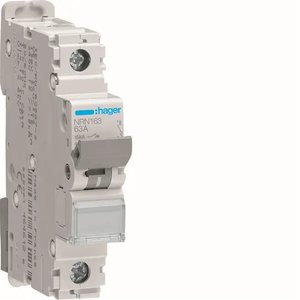 Interruttore Automatico Miniaturizzato Hager 63A 1P Curva C 15kA per Protezione Elettrica - Product Image 1