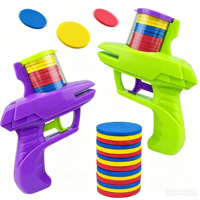 Jouets de lancer interactifs d'extérieur pour enfants en EVA, mini pistolets en plastique, lanceurs de disques en mousse, cadeaux pour garçons, vente en gros