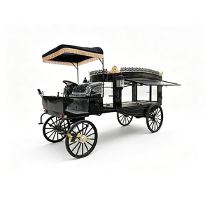 รถศพไฟฟ้าสีดำดีไซน์หรูหราพร้อมหลังคา - Product Image 3
