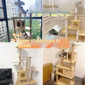 Tiragraffi per Gatti con Cuccia, Albero in Sisal Tutto-in-Uno, Adatto a Tutte le Stagioni, Salvaspazio, Piattaforma <span class=keywords><strong>di</strong></span> Salto Multilivello per Gatti - Product Image 4