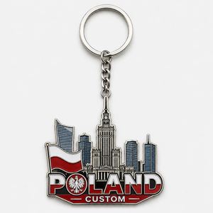 Porte-clés personnalisés en gros, pendentifs drapeau de la Pologne et monuments, design voyage Europe de l'Est, souvenir touristique - Product Image 2