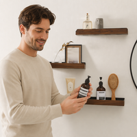 Ensemble personnalisé de 3 étagères flottantes en bois rustiques à fixer au mur pour la salle de bain, la cuisine, le salon, rangement et présentation