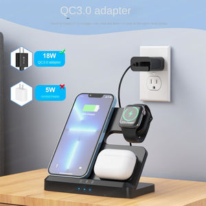 ที่ชาร์จไร้สายใหม่3-in-1 cargador ไร้สายชาร์จเร็วสำหรับโทรศัพท์มือถือนาฬิกาหูฟังชาร์จไร้สาย - Product Image 3