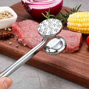 Gran oferta cocina de acero inoxidable de doble cara carne martillo grieta libra suelta carne golpear herramientas bistec carne ablandador - Product Image 4
