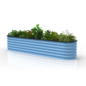 Hot Sale 11"/30cm Tall Raised Garden Bed Kits Galvanized <b>Planter</b> Box Outdoor for <b>Vegetables</b> Flowers Herbs - Product Image 4