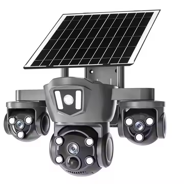 12MP V380 Pro Solar Powered Wireless 4G WiFi Surveillance PTZ Camera 4K Outdoor Security 4G Sim Card Solar CCTV Camera