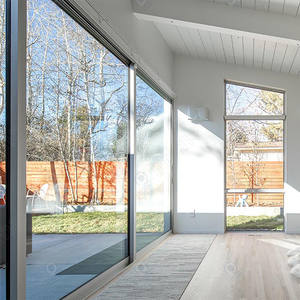 Porte coulissante de poche <span class=keywords><strong>Hebo</strong></span> personnalisée de qualité supérieure Serrure intelligente Porte coulissante en aluminium noir et verre - Product Image 3