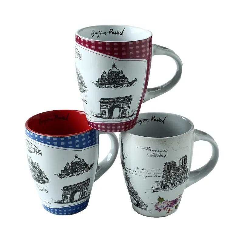 Accept customized designs ceramic common shape coffee mugs portable ceramic mug