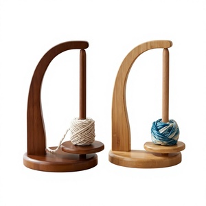 Eco-Friendly Portable Fashion Wooden Yarn Holder Stand Double Spindle Thread Spinner Knitting Crochet Winder Sewing Accessory - Product Image 3