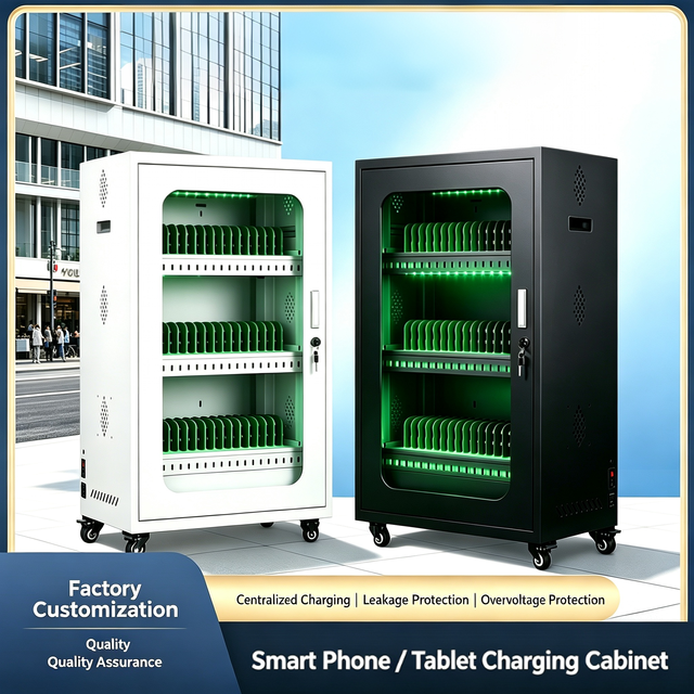 Tablet Charging Cabinet USB Ports Electronic Lock Fast Charging for iPad Mobile Phones Laptops-Rust Resistant Metal Construction