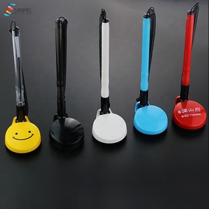 Promotional plastic branded cheap custom logo desk pen with chain