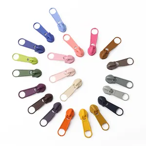 Wholesale Stock color #5 zipper puller for bag non lock slider colorful nylon zipper slider