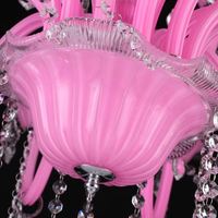 Lampe suspendue en cristal rose pour chambre de filles et d'enfants, lustre suspendu de taille moyenne pour salon, restaurant, chambre à coucher, décoration