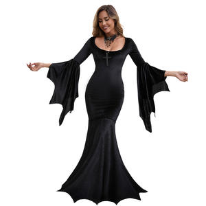Costume da Spettacolo Halloween 2026 Ispirato a TV e Film in Stile Gotico con Abito Lungo da Sposa Oscura, Strega o Vampira - Product Image 4