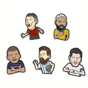 Pin Metálico Galvanizado de <span class=keywords><strong>Estrella</strong></span> de Fútbol para Personajes de Dibujos Animados, Venta Caliente Transfronteriza - Product Image 5