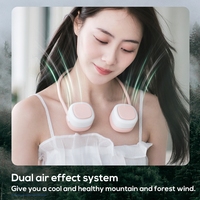 Ventilateur de cou portable Pluska G02 avec tuyau flexible, rechargeable 1600 mAh, 3 vitesses, pliable, rangement, portable, refroidissement, ventilateur de cou suspendu