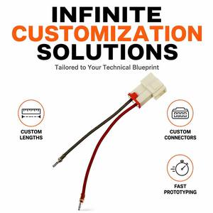 Harness Kabel Elektronik Internal Inti Tembaga Kustom 6.3mm Konektor Betina JST-SH 1.0mm Pitch Jumper Perakitan PCB PVC/PTFE IP66 - Product Image 3