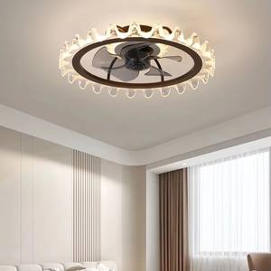 Ventilateur de plafond moderne à 5 pales silencieux (faible bruit <30dB) en métal avec lumière LED, moteur CC, 3 températures de couleur (3000K-6500K), télécommande et contrôle par application - Product Image 2