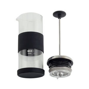 Mousseur à lait manuel en verre avec piston en acier inoxydable – Pompe à main en verre borosilicate de 350 ml pour café, latte - Product Image 3