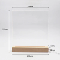 Lampe de bureau à led en acrylique vierge personnalisée OEM avec base en bois bébé enfants veilleuse pour acrylique 4mm