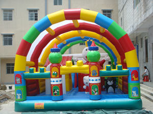 <span class=keywords><strong>Casa</strong></span> de rebote de PVC comercial, carrera de obstáculos inflable para niños, peine inflable City of Joy - Product Image 3