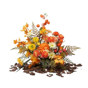 Ramo de flores artificiales Greenway Autumn, plantas de plástico, espuma y seda para decoración de paisajismo de otoño - Product Image 5