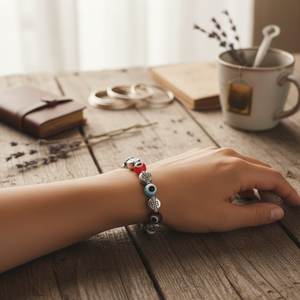 Mode perlée pour bracelet avec mauvais yeux Design fait à la main en verre mauvais yeux accessoire - Product Image 3