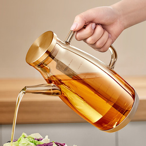 เหยือกน้ำมันแก้วบอโรซิลิเกตสูง แอมเบอร์ ขนาด 600 มล. พร้อมฝาและหูจับ ป้องกันการรั่วซึม สำหรับใช้ในครัว - Product Image 3