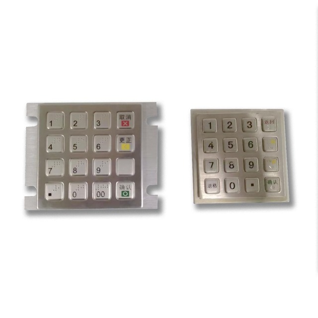Stainless Steel Waterproof Encrypted Pinpad Keyboard for Kiosk Access Control