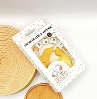 Boîtes d'emballage personnalisées pour sucettes de bébé, boîtes d'emballage pour attaches de sucettes avec fenêtre en PVC transparent
