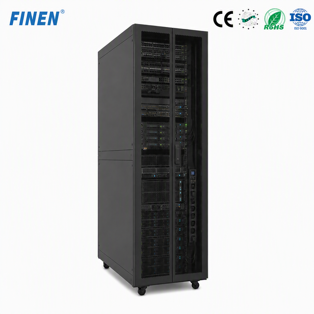 FINEN Network Cabinet Heavy Load 2500KG 42U 47U 75% Ventilation Airflow Mesh Door Easy Maintain SPCC Steel 10 Years Warranty