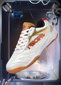 TRECERO Chaussures de sport unisexes en maille blanche et or, à lacets, semelle extérieure en caoutchouc antidérapante, respirantes pour l'été, semelle intermédiaire en EVA - Product Image 5