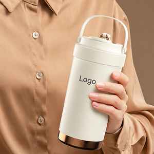 Gobelet isotherme en acier inoxydable 500 ml à double paroi avec poignée, bouteille à café portable, design minimaliste, pour les voyages - Product Image 5