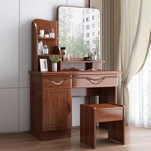 Okusu Furniture Solid Wood <b>Dressing</b> <b>Table</b> 1000mm Modern Chinese Style With Mirror And <b>Storage</b> <b>For</b> Bedroom - Product Image 4