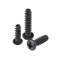 Vis autotaraudeuses à tête cylindrique Phillips en acier nickelé noir M1.2 M1.4 M1.7 M2 M2.3 M2.6, à rainure cruciforme et queue plate