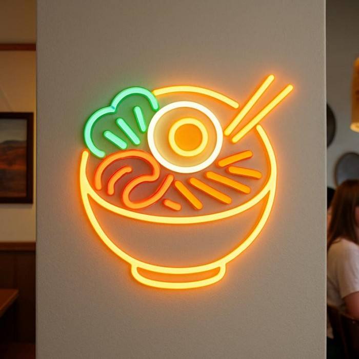 Custom Waterproof LED Neon Lights Ramen Wall Decoration