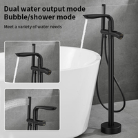 Robinet en laiton autoportant pommeau de douche à main cascade mitigeur de salle de bain baignoire douche remplissage monté au sol excellente conception