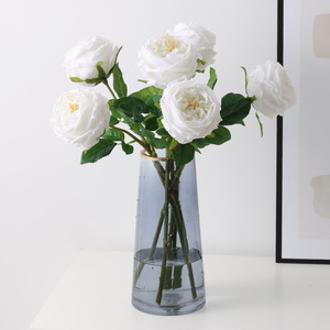 Bouquet de <span class=keywords><strong>roses</strong></span> artificielles style Ins, toucher réel hydratant, rose unique longue durée, accessoires de photographie de mariage, décoration intérieure - Product Image 2