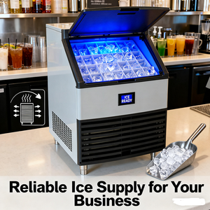 Máquina de Hielo Comercial Eléctrica de Acero Inoxidable, 100 kg/Día, Control Táctil, para Restaurantes, Autos, Uso en Exteriores y Doméstico - Product Image 5