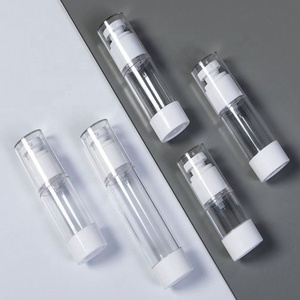 New Style Cosmetic Packaging Twist Airless Pump Lotion <b>Bottle</b> 15ml 30ml <b>50ml</b> White Round Rotating Airless Spray <b>Bottle</b> - Product Image 3