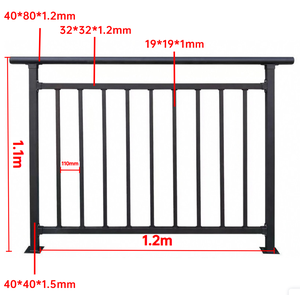 階段手すり亜鉛メッキ鋼バルコニーガードレールヴィラ超高層ビル屋根テラスフェンス廊下手すり - Product Image 1