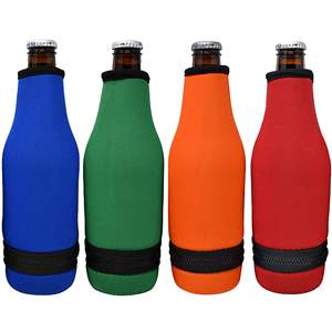 Beer Bottle Sleeves Easy Zipper Bottom Neoprene Insulated <b>Cooler</b> Covers Fit Standard 12oz Long <b>Neck</b> Bottles Enclosed Bottom - Product Image 2