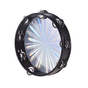 Tambour à main tambourin en bois de 10 pouces avec instrument de <span class=keywords><strong>percussion</strong></span> Jingles à double rangée pour les festivals et spectacles de mélomanes - Product Image 5