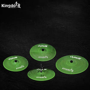 ชุดฉาบ Kingdo Low Volume ปี 2025 ขนาด 14 นิ้วไฮแฮท/16 นิ้วคราช/20 นิ้วรাইด สีเขียว แบบเงียบ สำหรับฝึกซ้อมกลองชุด - Product Image 1