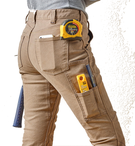 <span class=keywords><strong>Pantaloni</strong></span> Cargo da <span class=keywords><strong>Donna</strong></span> in Tela di Cotone con Spandex, Multitasche Laterali, Vita Bassa Personalizzabile, Colore <span class=keywords><strong>Kaki</strong></span> - Product Image 5