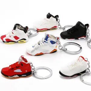 Wholesale In stock AJ Sports Shoes Sneaker Keychain 3D PVC Jor Dan Shoe Key chain With Box